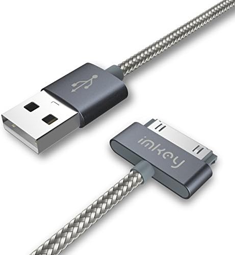 IMKEY Apple Certified 6.5 Feet 30-Pin To USB Sync and Charging Cable for iPhone 4 / 4S, iPhone 3G / 3GS, iPad 1 / 2 / 3, iPod - (Gray)