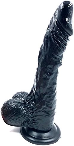 AZENEW RealisticD-il-d-0, 9.8" Realistic D-il-d-0-s with Strong Suction Cup and High Quality,Non-porous Non-toxic,01B-A3-B3 (Black)