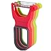 Attootric Peeler, Vegetable Peeler Set of 3 pcs with Sharp Stainless Steel Blade for Apple Potato Fruit, Swivel Y Serrated Julienne Peeler Non-Slip Handle Kitchen Gadgets Tools (Red Green Yellow)