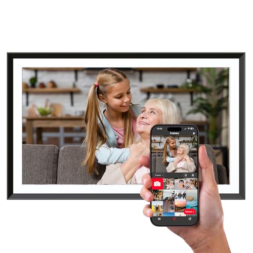 AGFA Photo Realiview APF1560WIFI – Digitaler Fotorahmen mit WLAN und integriertem 32-GB-Speicher – Fotos und Videos sofort teilen, hochauflösender 15,