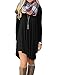 MOLERANI Women's Solid Long Sleeve Casual Loose T-Shirt Dress (XL, Black)