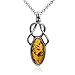 Ian and Valeri Co. Amber Sterling Silver Celtic Pendant Necklace 18 Inches