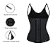 Charmian Women's Plus Size Steel Boned Latex 3 Rows of Hooks Sport Workout Waist Trainer Body Shaper Corset Vest Halter-Latex-Black XXXX-Large