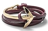 Golastartery Punk Alloy Anchor Bracelet Hand Leather Cuff Bracelet