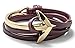 Golastartery Punk Alloy Anchor Bracelet Hand Leather Cuff Bracelet