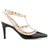 Kunsto Designer's Women's Closed Toe Studded High Heel Pumps
