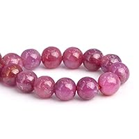 OutletBestSelling Beadwork Art Crafts 5-6MM Genuine Natural Ruby Grade A Round Gemstone Loose Beads 4"