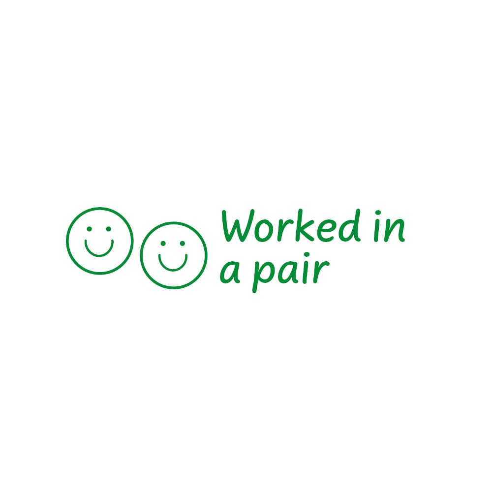 SuperStickers Assessment Stamper for teachers: Worked In A Pair - Green Ink