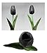 ALIERSA 10-Heads Home Decoration Mini Tulip Real Touch Tulip Artificial Flowers Bouquets (Black)