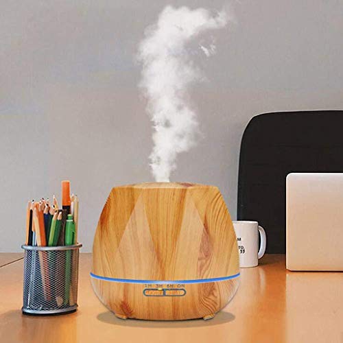 Essentials Aromatherapy Oil Diffuser Air Aroma 500ml Humidifier with 7 Colors LED Night Light Remote Control Ultrasonic Add Moisture Atomizer for Home Office Living Room Bedroom (Yellow, 500ml)