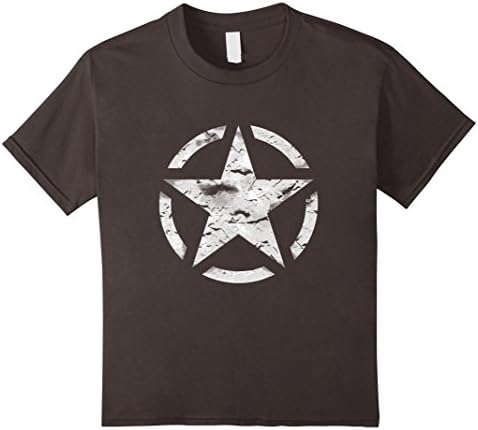 Kids Distressed WWII US Army Star T Shirt 12 Asphalt