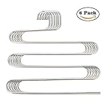 Larnn 6 pack, S-shape Stainless Steel Hanger with 5 Layers storage rack for Clothes