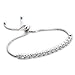 Crystal Pave Adjustable Pull Chain Bracelet (Silver plated)