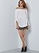 ROMWE Women's Off The Shoulder Knotted Long Sleeve Loose Blouse White M