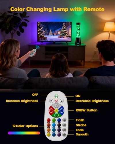 AONESY Liquid Motion Lamp with 12-Hour Off Timer: 17 Colours Changing Liquid Motion Lamps with Remote | Glitter Mood Lighting for Room Decor | Mood Lamp Black Base White Wax and Water