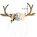 WINZIK Women Girls Headwear Pretty Deer Antler with Flowers Style Hair Hoop Headband for Christmas New Year Party Gifts (Kahki)