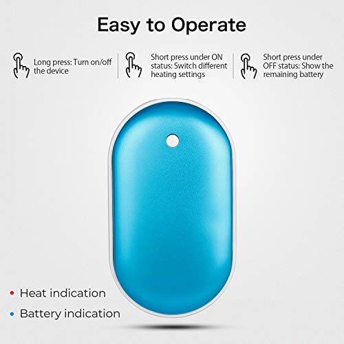 Rechargeable Hand Warmer, 5200mA Reusable Electric Pocket USB Hand