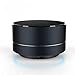 HaloVa Bluetooth Speaker, Supper Bass LED Smooth Surface Metal Wireless Outdoor Mini Portable Bluetooth Speaker Hands free with Mic (Black)
