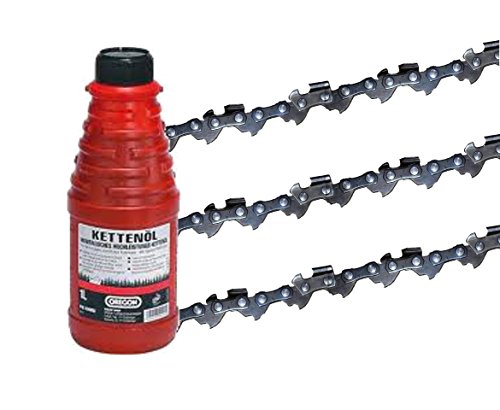 3 X gardexx Sägekette für Husqvarna 3120 XP, 105cm - .404" - 1,6mm - 124 TG + 1L Kettenöl