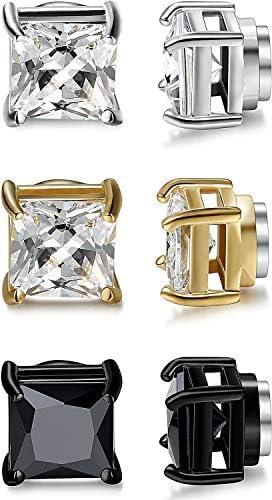 ジェイスタイル 3ペアセット 磁石ピアス ジルコニア マグネット ピアス メンズ サージカルステンレス イヤリング 金属アレルギー対応 5 6mm レディース New Arrival ６