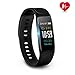 MLVOC TP Fitness Tracker, Activity Tracker Watch with Heart Rate Monitor, Sleep Monitor, Step Counter, Message Notification IP67 Waterproof Pedometers Wristband for Android and IOS Phones (Black)