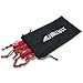 Tripmas Ultralight Aluminum Tent Stakes Rhombic Tent Pegs with Pouch, Red (Pack of 10)