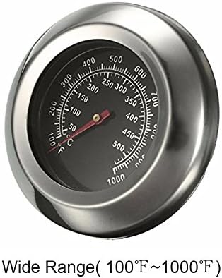 WEILI 3inch Stainless Steel BBQ Charcoal Grill Pit Wood Smoker Hight Temperature Gauge Thermometers for Green egg,Grill Dome,Griller,Kamado(Waterproof,No-Fog Glass Lens, Wide Range 100℉~1000℉)