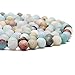 Aobei Pearl Long Amazointe Beaded Necklace for Women Knotted 8mm Gemstone Mala Meditation Jewelry for Prayer 59’’