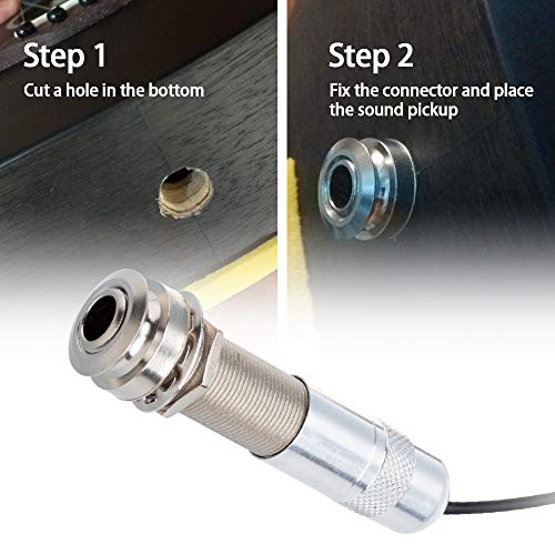 PAGOW Pickups Piezo Transducer, 3 in 1 Microphone Contact Selfadhesive