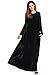 MakeMeChic Women's Elegant Long Sleeve Velvet Loose Maxi Dress Black M
