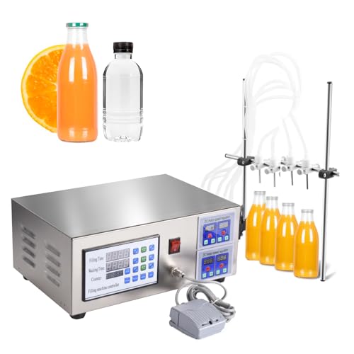 4 Heads Nozzles Liquid Filling Machine 2800ml Liquid Filling Machine Digital Control Filler Pump Stainless Steel Fillings Machines for Alcohol Perfume Water Milk Bottler Filler