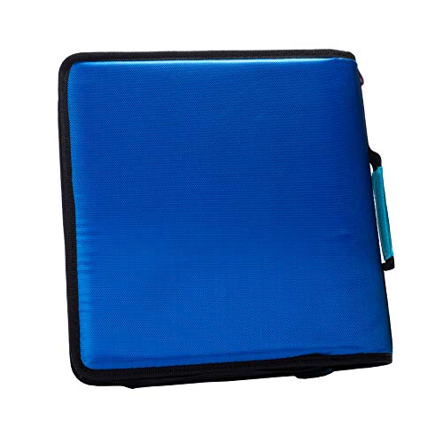 Case-It T641P Zipper Binder, 3-Inch Capacity, with 5-Tab Expanding File, Zip Mesh Pocket, Shoulder Strap, Splatter Blue - Thumbnail 4
