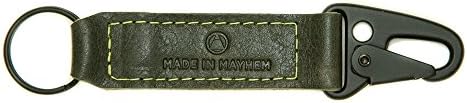 Revere Leather Key Chain with clip attachment. Made In California, USA (Olive)
