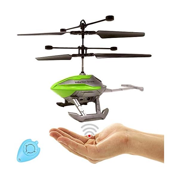 RC Hubschrauber mit Sensorsteuerung (Grün) UFO Drohne für Kinder Einfach zu Steuern per Bewegungssensor Handsteuerung…