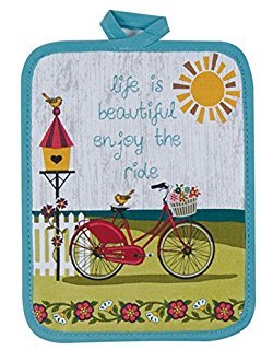 Kay Dee 4 Piece Kitchen Set - 2 Terry Towels, Oven Mitt, Potholder (Enjoy the Ride) - Thumbnail 2