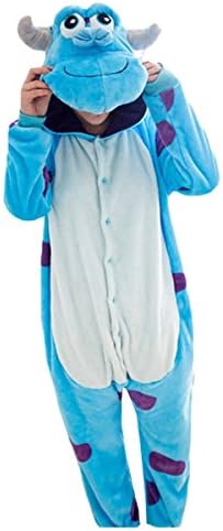 MemoryTU Unisex Adult Sulley Onesie Kigurumi Pajamas Halloween Cosplay Costume Animal M Adult Sulley