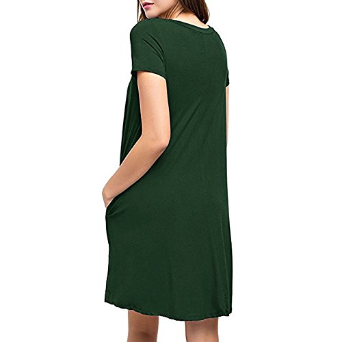 Hpapadks Sleeveless Vintage Tea Dress Belt Green