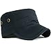 Rayna Fashion Men Women Vintage Distressed Washed Cotton Twill Cadet Army Cap Adjustable Military Hat Flat Top Baseball Cap US Navy Blue Royal Blue