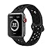AdMaster for Apple Watch Bands 38mm,Soft Silicone Replacement Wristband for iWatch Apple Watch Series 1/2/3 -M/L Anthracite/Black
