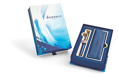 Waterman expert fountain pen medium pouch blue obsessio…