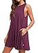 WEACZZY Summer Dresses for Women Beach Tshirt Sundress Sleeveless Pockets Casual Loose Tank Dress (Mauve, Medium)