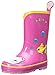 Kidorable Lucky Cat Rainboots, Pink, Kids Sizes, Natural Rubber Boots with Cotton Lining, Pull On Heel Tab & Non-Slip Sole