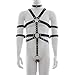 MyCHIC Men's Adjustable PU Leather Full Body Chest Harness with Collar and Armbands