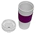Set of 4 Double Wall Insulated Travel Mugs with Colorful Wraps and Lids, 16 Oz. - Orange, Purple, Green, Blue