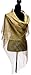 Elles Clothing Sheer Mesh Glitter Sparkle Shawl Wrap Fringe Weddings Party Evening Scarfs for Women (Gold)