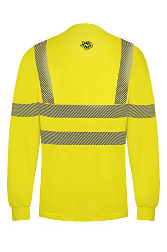 National Safety Apparel C54HYLSC3XL FR Class 3 Long Sleeve T-Shirt, X-Large, Fluorescent Yellow