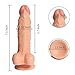 Abandship Realistic Dildo Ultra-Soft Dildo for Beginners with Flared Suction Cup Base for Hands-Free Play, Flexible Dildo with Curved Shaft for Vaginal (newflesh)