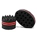 Parabirds Curl Twist Hair Sponge Big&Small Holes Brush Double-Sided Comb Brush Sponge for Afro Black Men Women (2PCSRed Round)