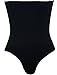 COSWE Women's Hi-waist Tummy Control Thong Panties (M/L) Black