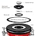 Airtight Coffee Canister, HOKEKI Stainless Steel Container for the Kitchen, Coffee Ground Vault Jar With One Way Co2 Valve And Scoop, Tea Coffee Sugar, Extra Coffee Spoon, 16 oz (Red)
